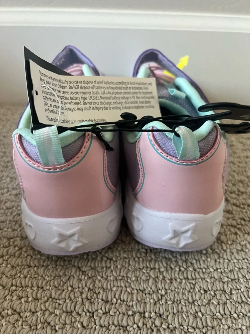 Athletic Works Little & Big Girl Star Light-Up Sneakers size4 NWT $15